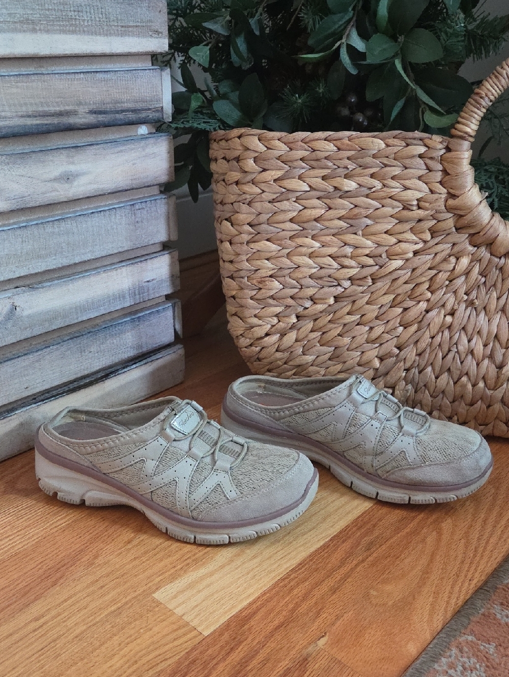 Skechers Women's Slip-On Mules in Taupe